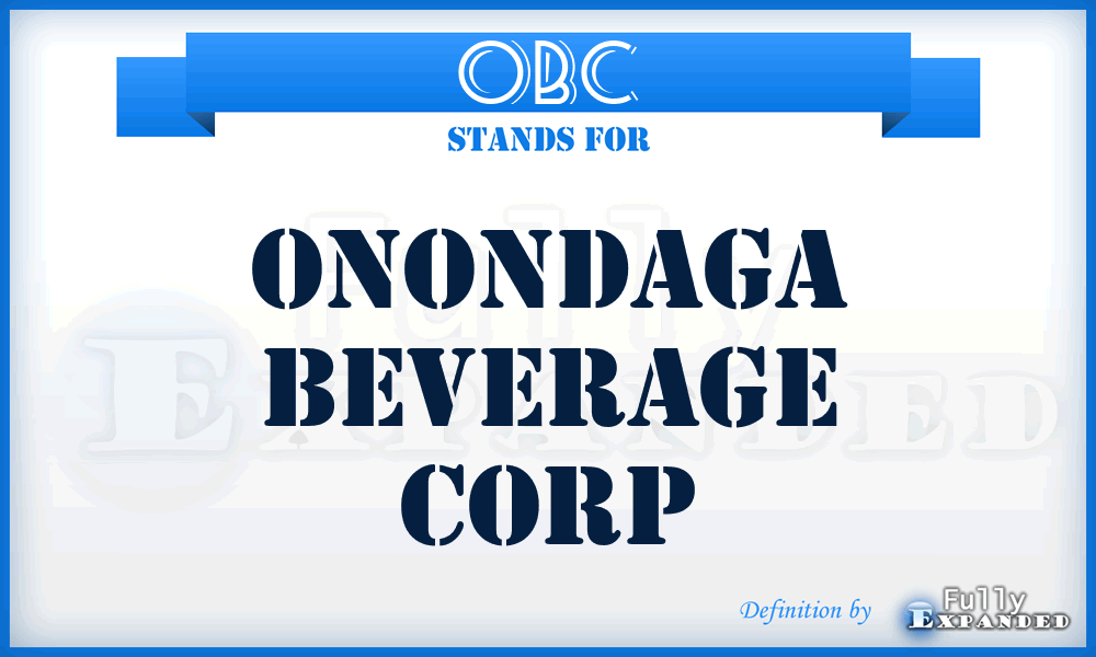 OBC - Onondaga Beverage Corp