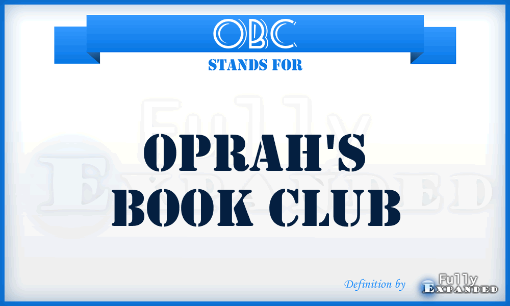 OBC - Oprah's Book Club