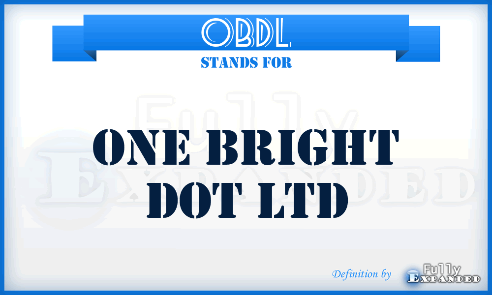 OBDL - One Bright Dot Ltd