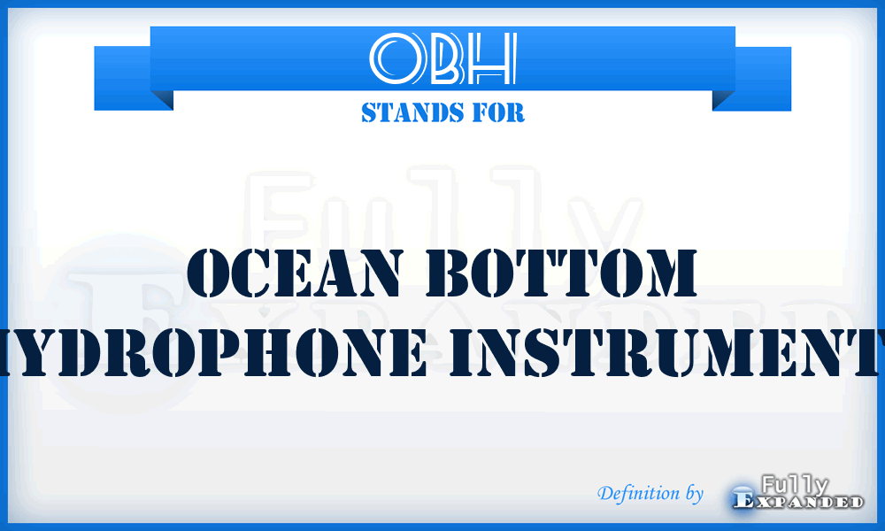 OBH - Ocean Bottom Hydrophone Instruments
