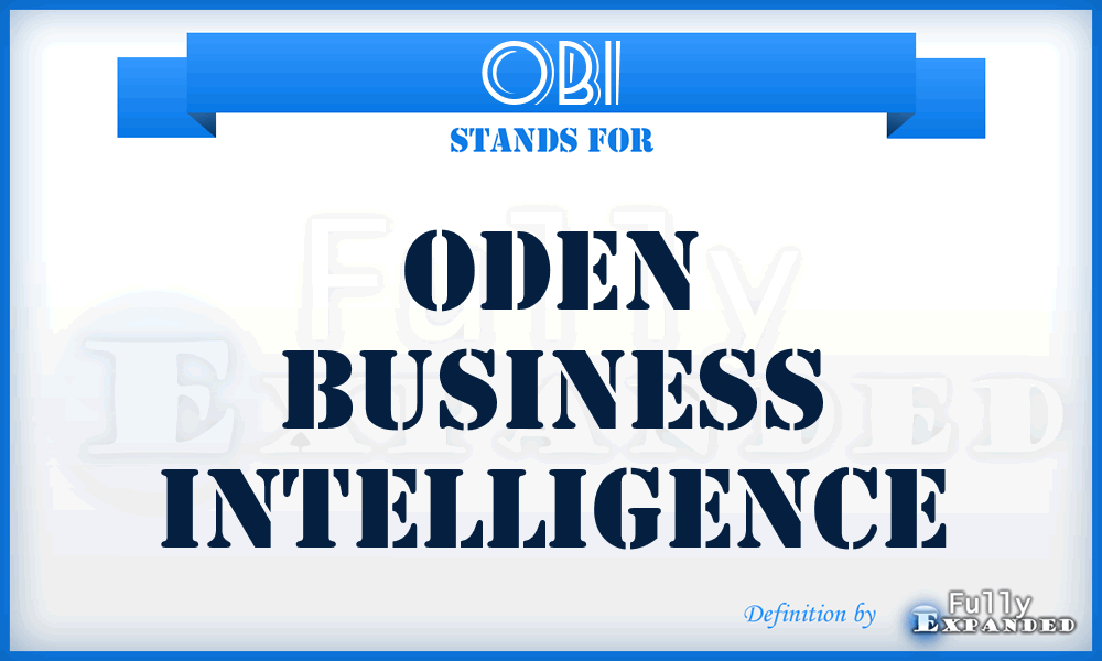 OBI - Oden Business Intelligence