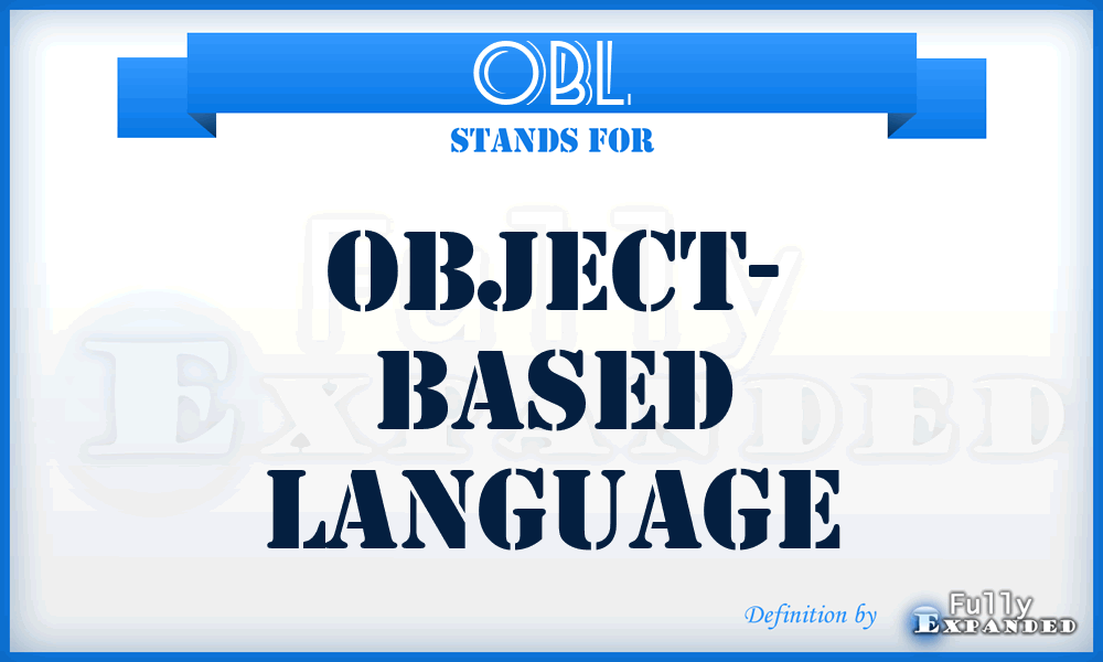 OBL - Object- Based Language