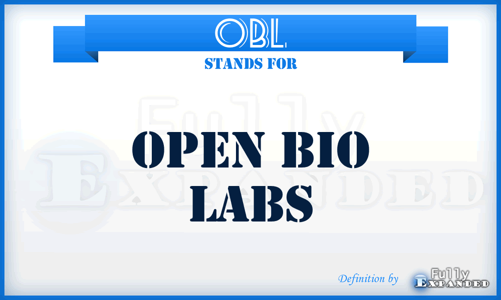 OBL - Open Bio Labs