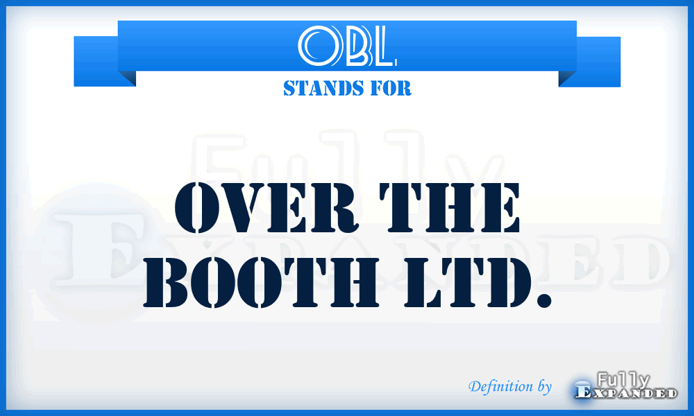 OBL - Over the Booth Ltd.