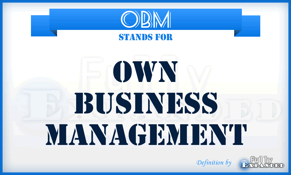 OBM - Own Business Management