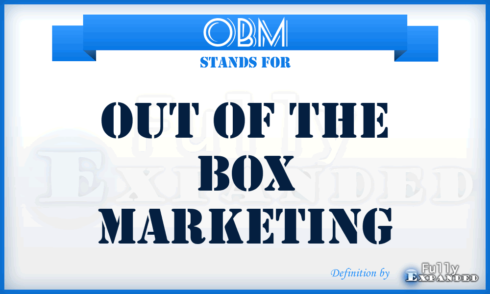 OBM - Out of the Box Marketing