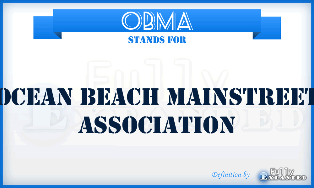 OBMA - Ocean Beach Mainstreet Association