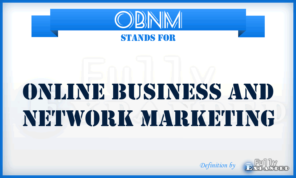 OBNM - Online Business and Network Marketing