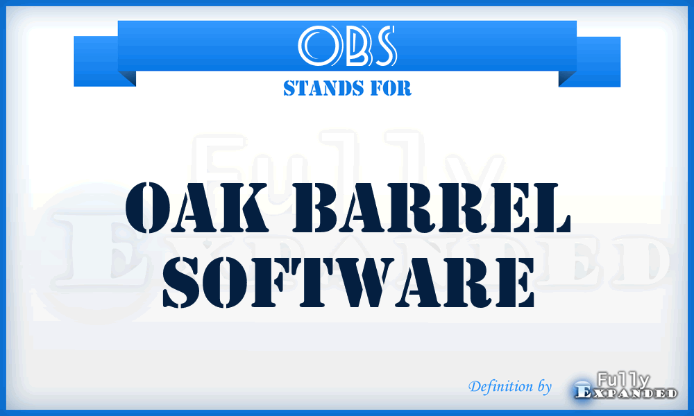 OBS - Oak Barrel Software