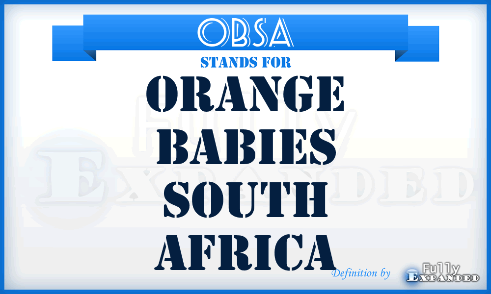 OBSA - Orange Babies South Africa
