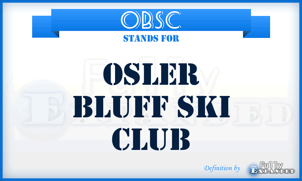 OBSC - Osler Bluff Ski Club
