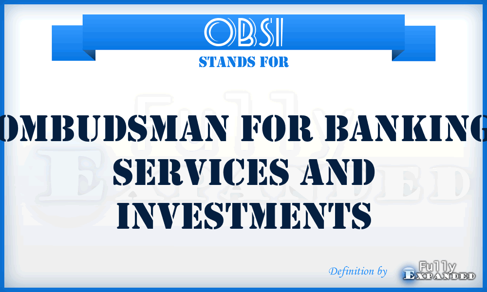 OBSI - Ombudsman for Banking Services and Investments