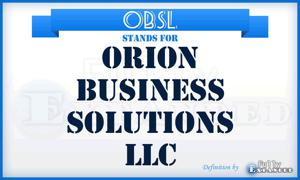 OBSL - Orion Business Solutions LLC