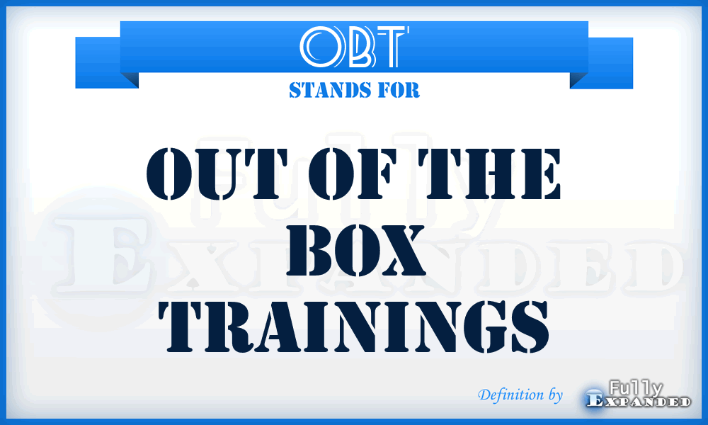 OBT - Out of the Box Trainings