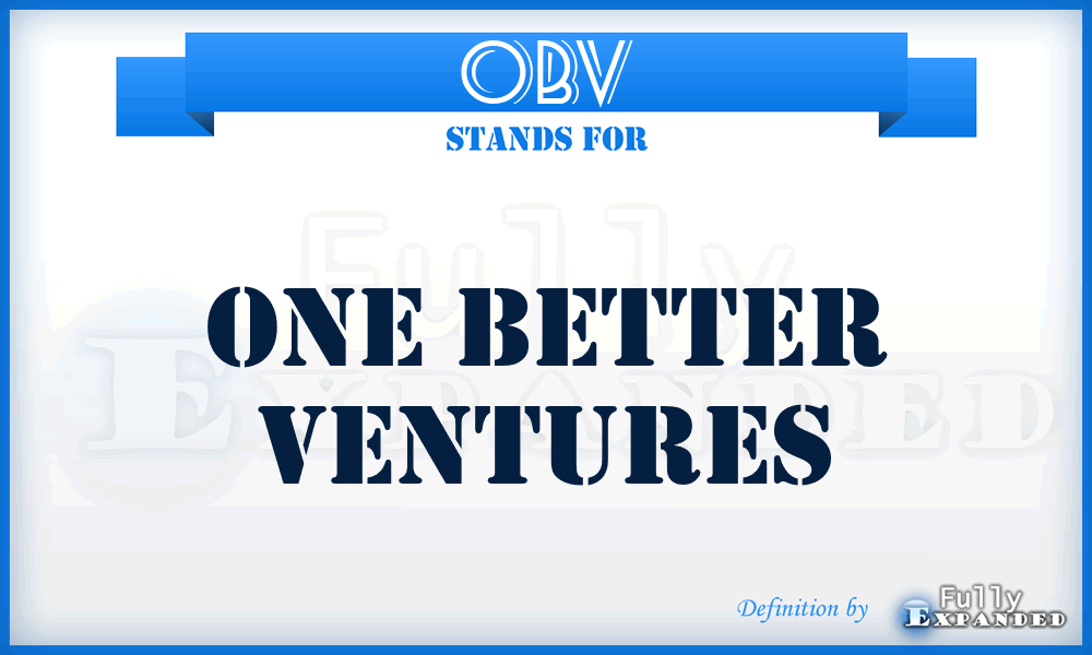OBV - One Better Ventures