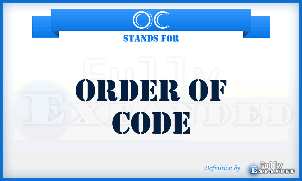 OC - Order of Code