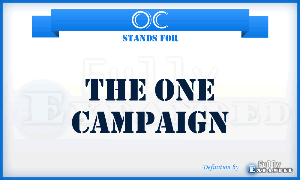 OC - The One Campaign