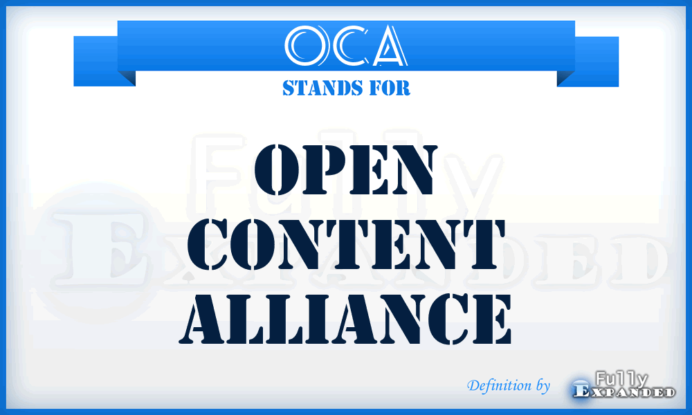 OCA - Open Content Alliance