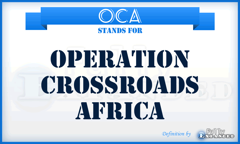 OCA - Operation Crossroads Africa