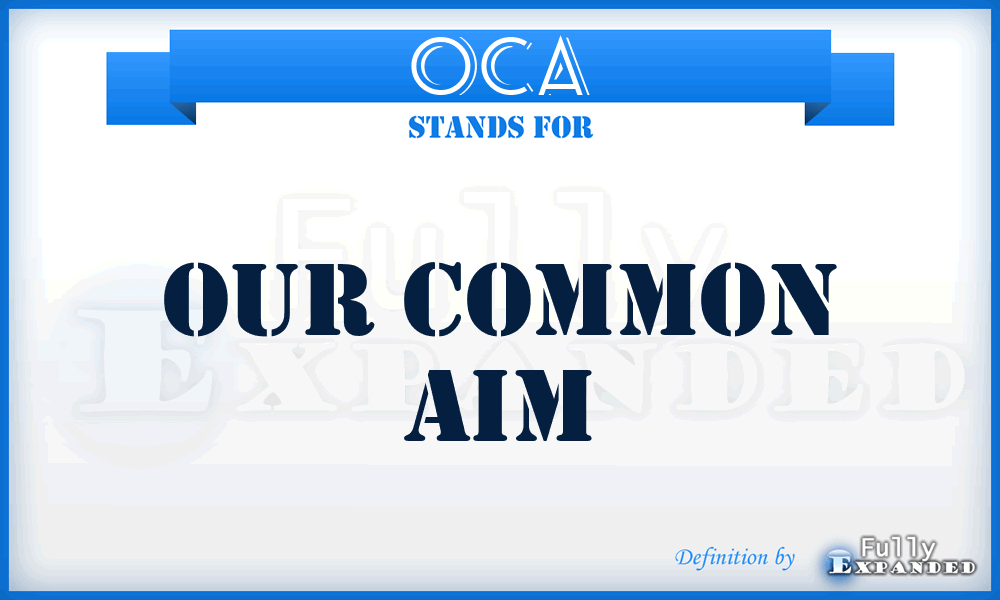 OCA - Our Common Aim