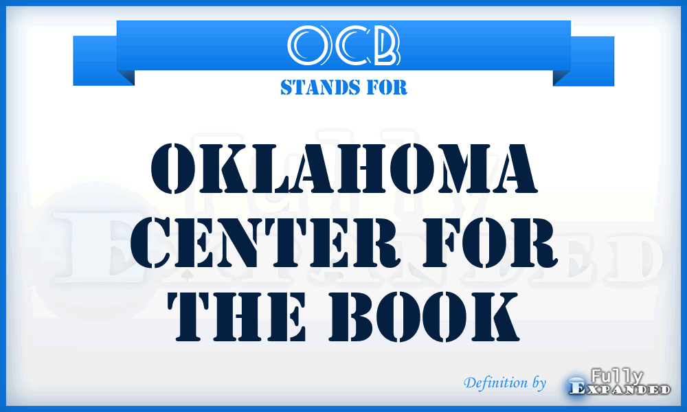 OCB - Oklahoma Center for the Book