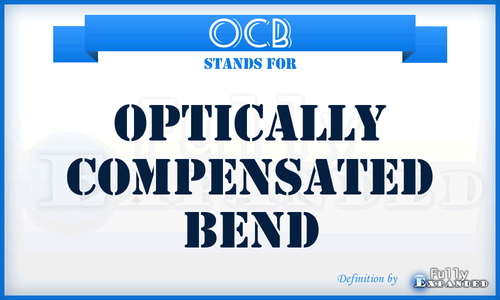 OCB - Optically Compensated Bend