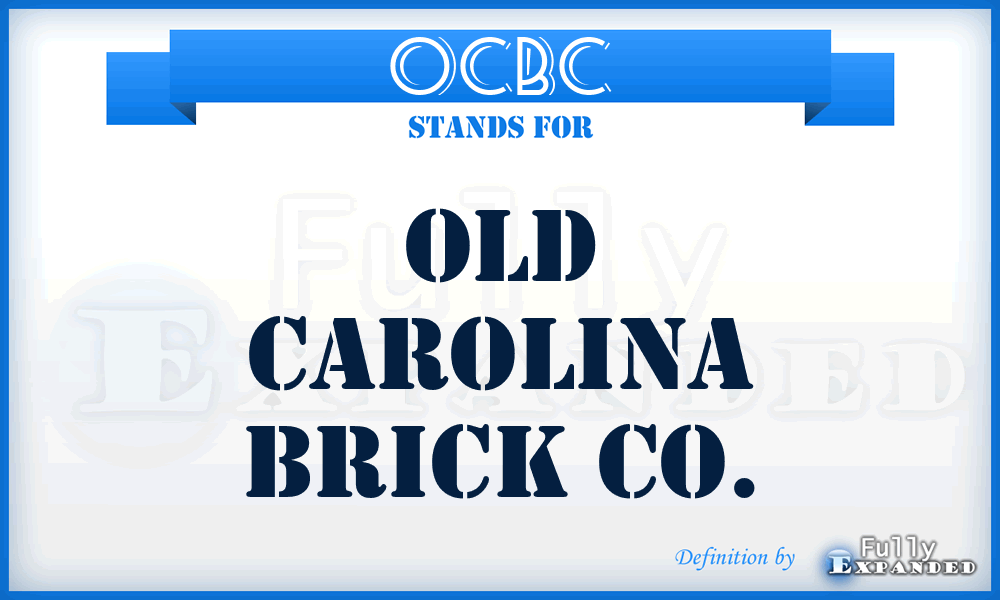 OCBC - Old Carolina Brick Co.