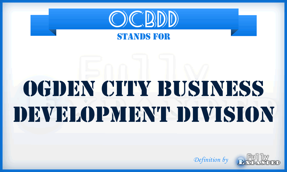 OCBDD - Ogden City Business Development Division