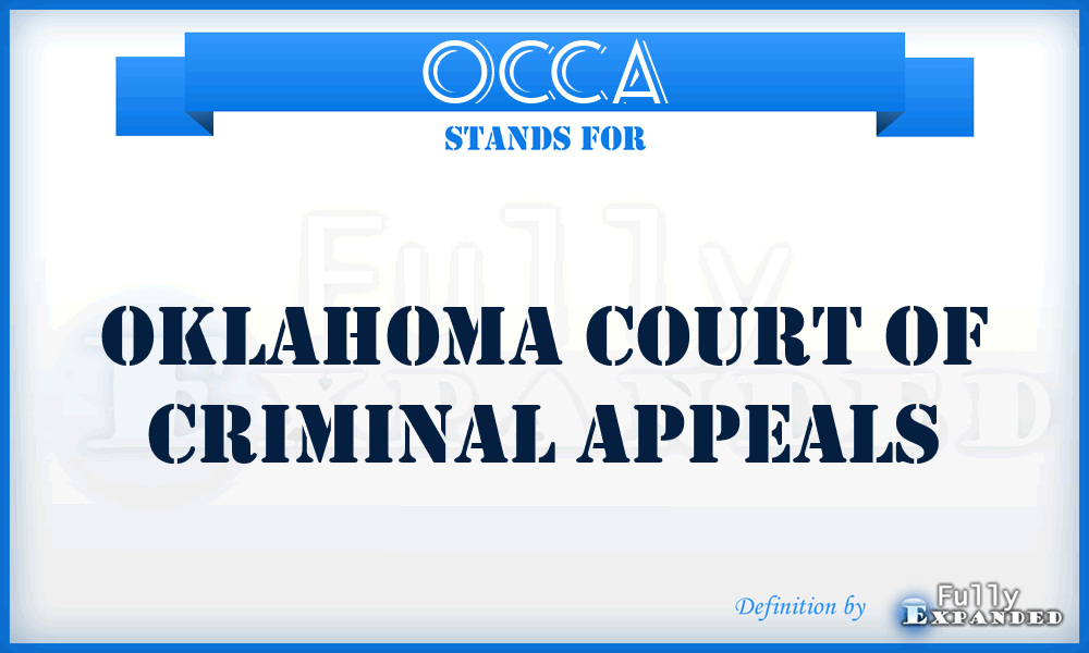 OCCA - Oklahoma Court of Criminal Appeals