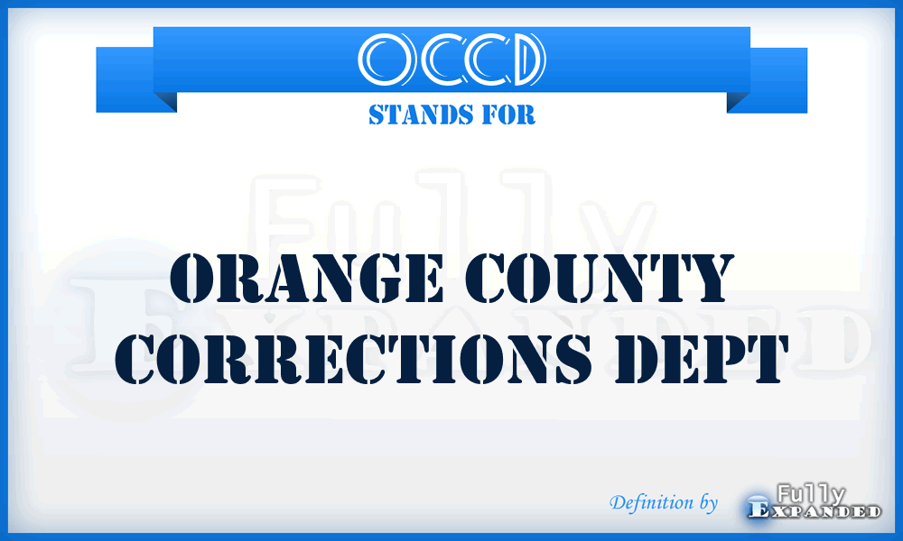 OCCD - Orange County Corrections Dept