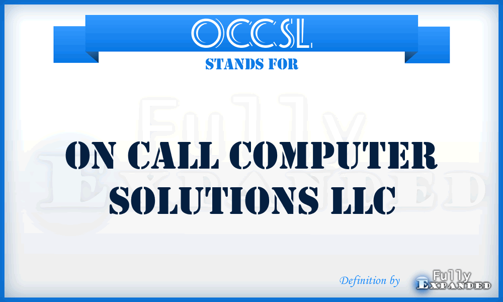 OCCSL - On Call Computer Solutions LLC