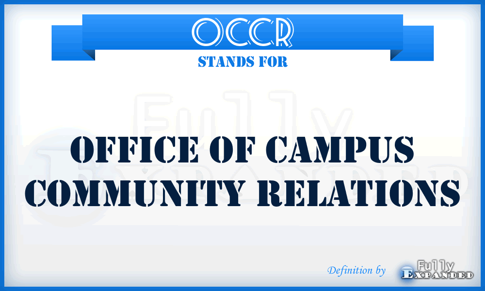 OCCR - Office of Campus Community Relations