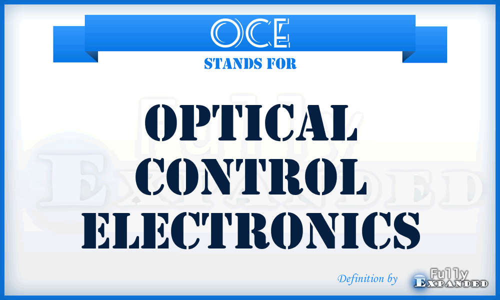 OCE - Optical Control Electronics