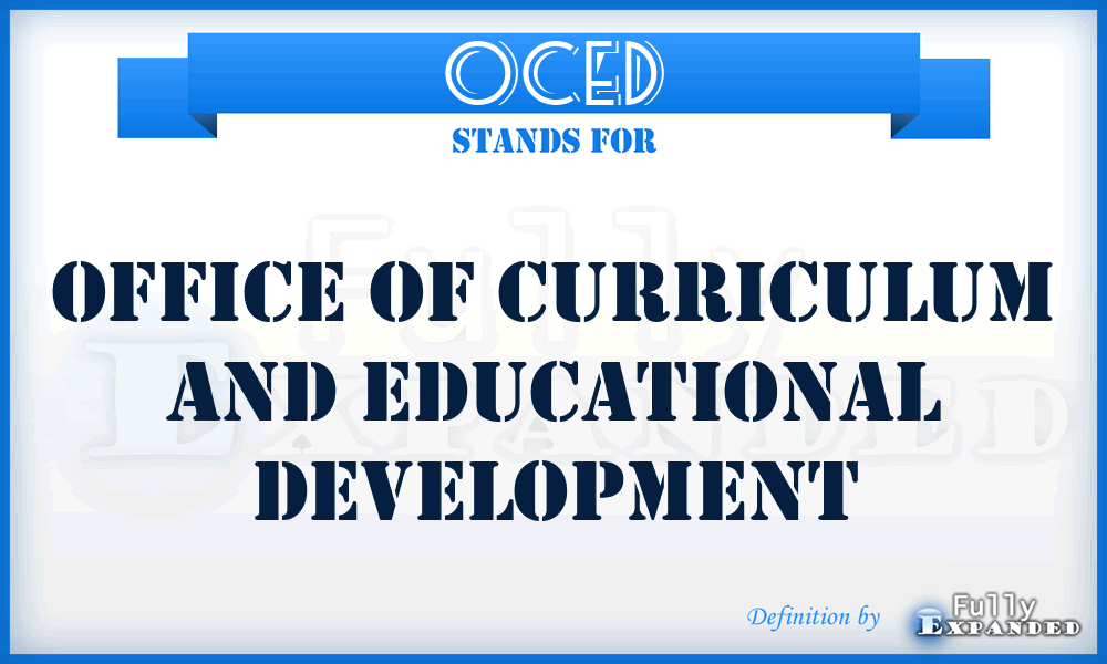 OCED - Office of Curriculum and Educational Development