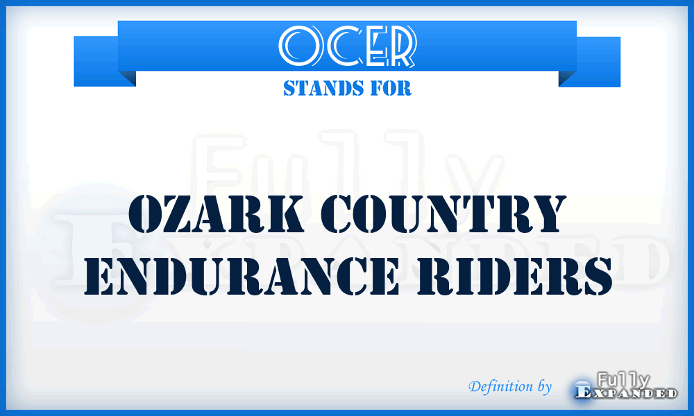 OCER - Ozark Country Endurance Riders