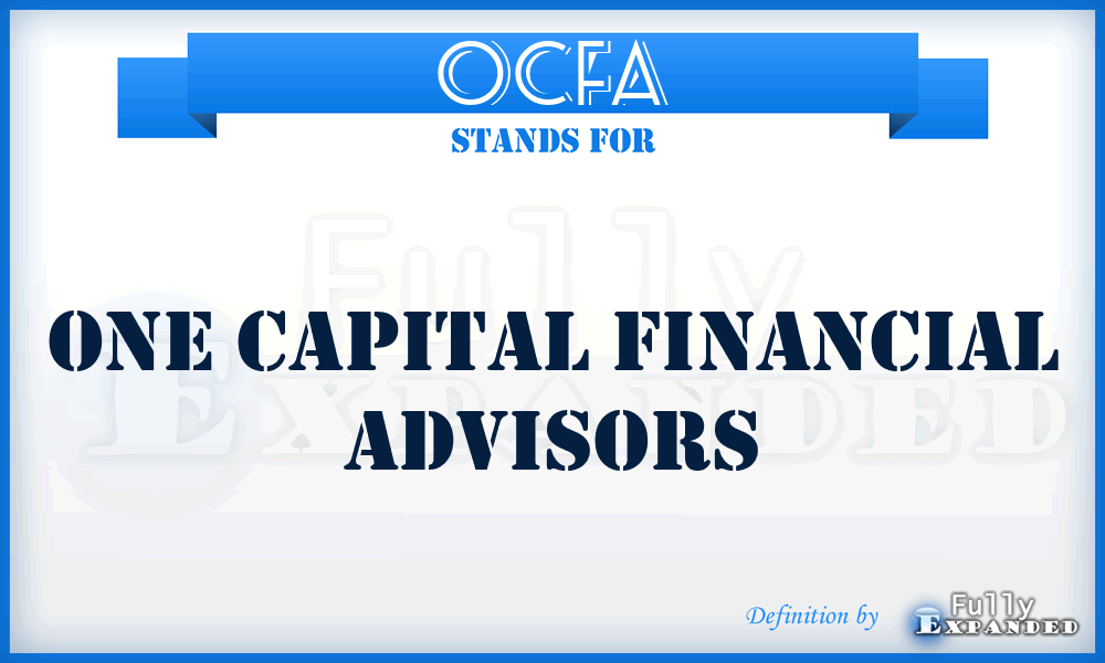 OCFA - One Capital Financial Advisors