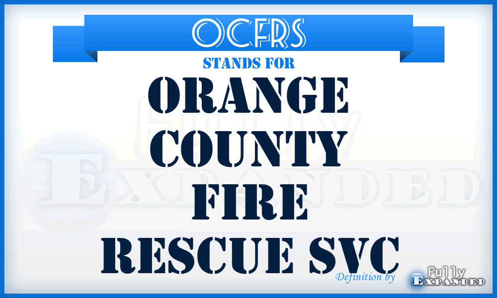 OCFRS - Orange County Fire Rescue Svc