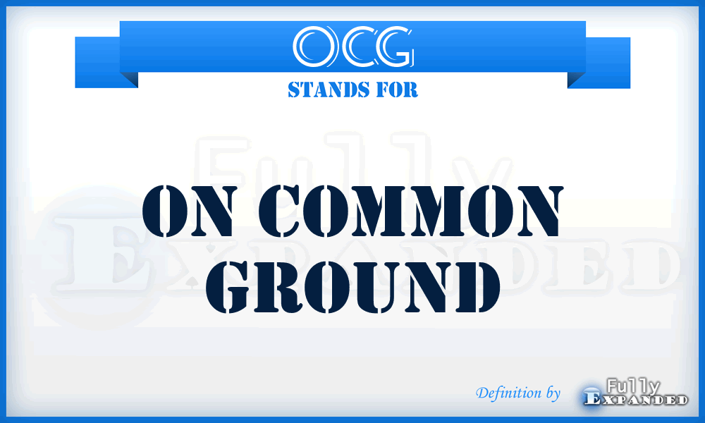 OCG - On Common Ground