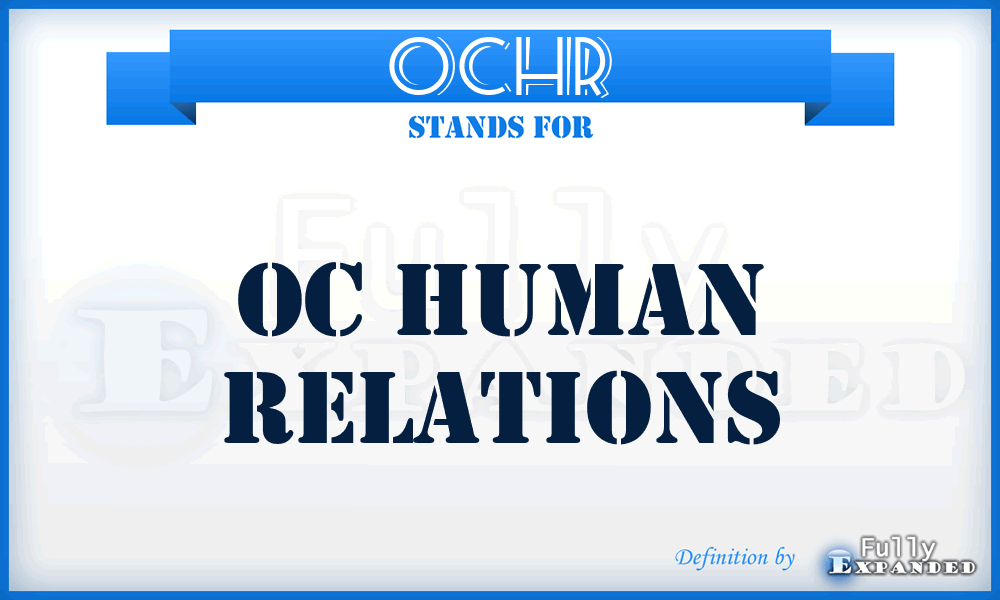 OCHR - OC Human Relations