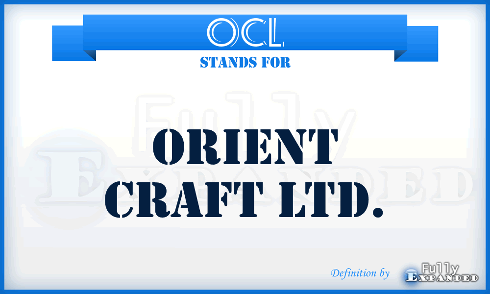 OCL - Orient Craft Ltd.