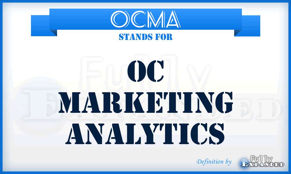 OCMA - OC Marketing Analytics