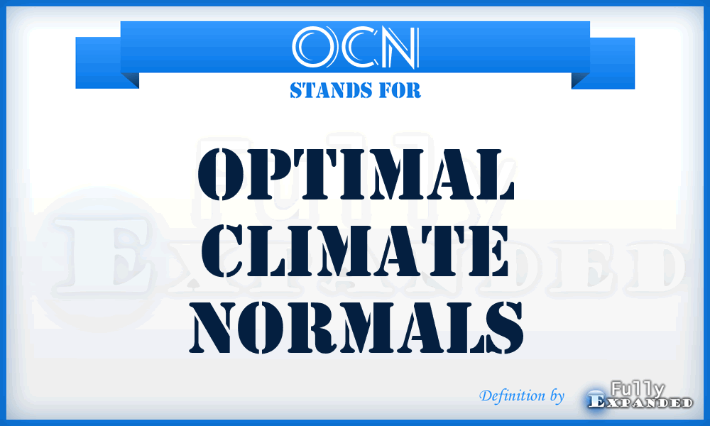 OCN - Optimal Climate Normals