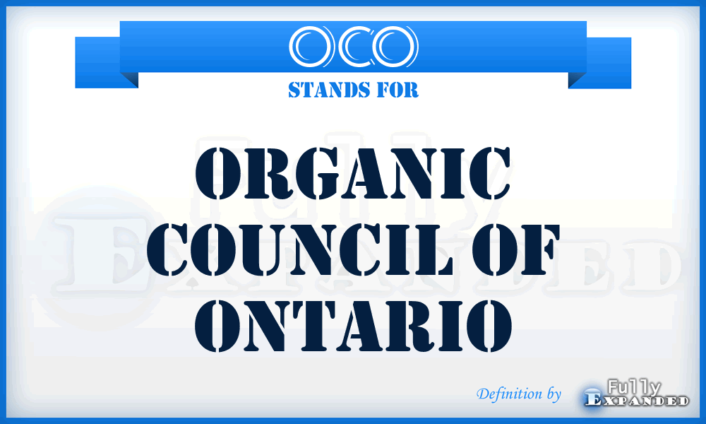 OCO - Organic Council of Ontario