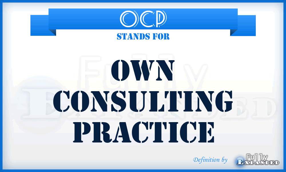 OCP - Own Consulting Practice