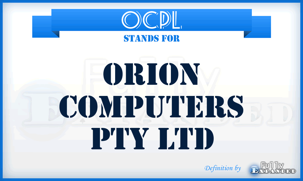 OCPL - Orion Computers Pty Ltd