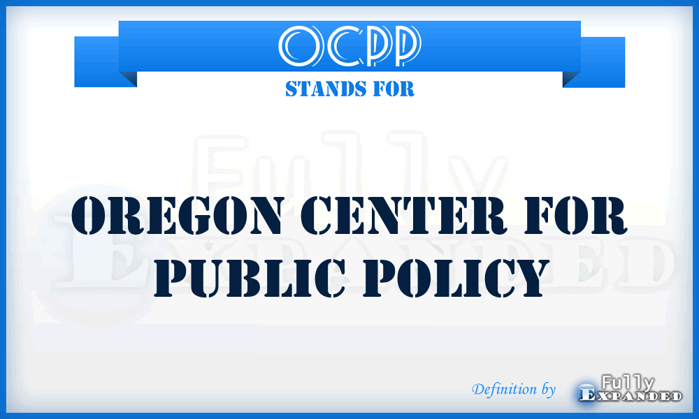 OCPP - Oregon Center for Public Policy