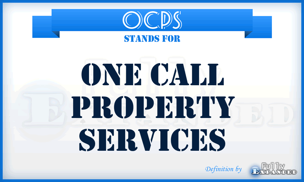 OCPS - One Call Property Services