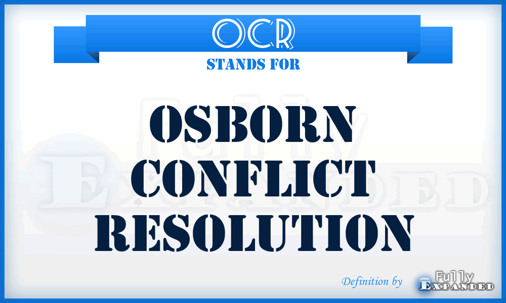 OCR - Osborn Conflict Resolution