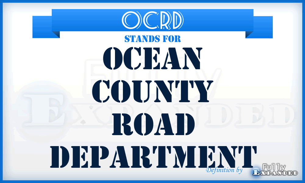 OCRD - Ocean County Road Department