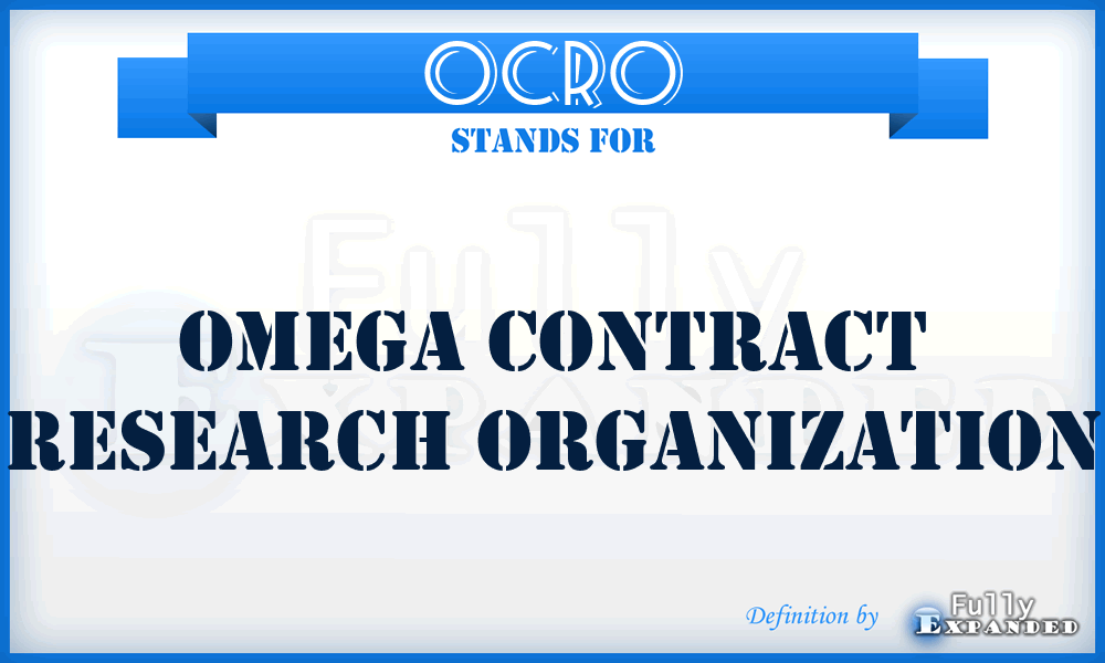 OCRO - Omega Contract Research Organization